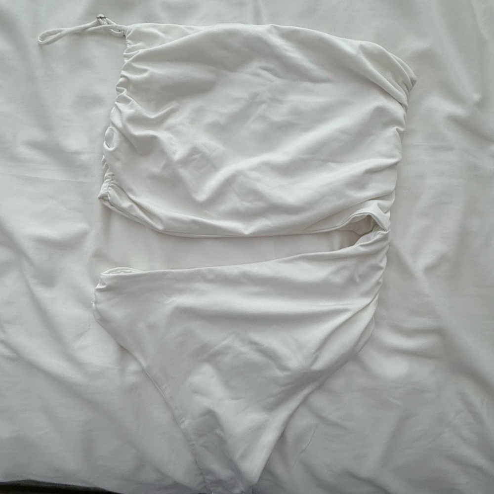 Super down white bodysuit